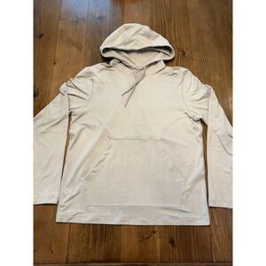 Lululemon Mens Soft Jersey Pullover Hoodie M Pocket Beige Athletic M3EXOS
